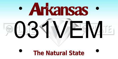 031VEM Arkansas License Plate