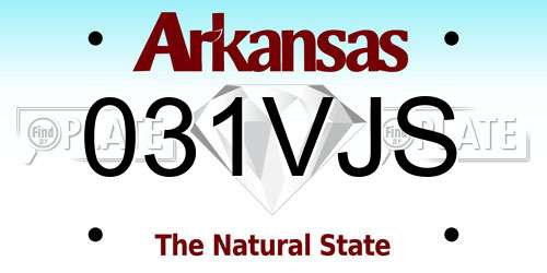 031VJS Arkansas License Plate
