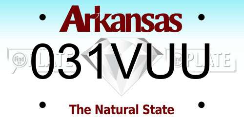 031VUU Arkansas License Plate