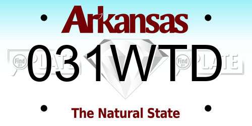 031WTD Arkansas License Plate