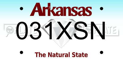 031XSN Arkansas License Plate