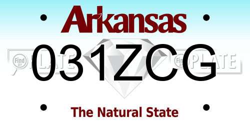 031ZCG Arkansas License Plate