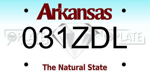 031ZDL Arkansas License Plate