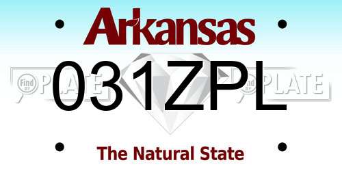 031ZPL Arkansas License Plate