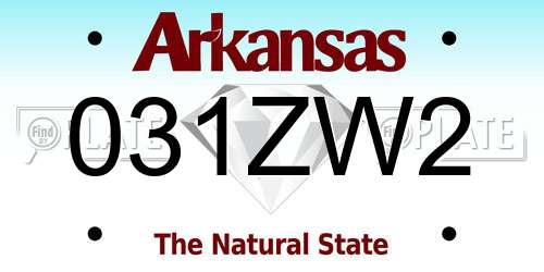 031ZW2 Arkansas License Plate