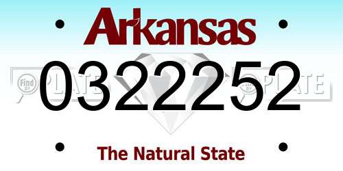 0322252 Arkansas License Plate