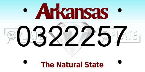0322257 Arkansas License Plate