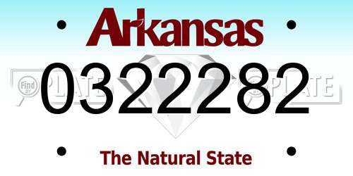 0322282 Arkansas License Plate