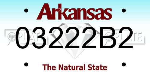 03222B2 Arkansas License Plate