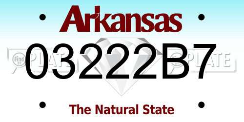 03222B7 Arkansas License Plate