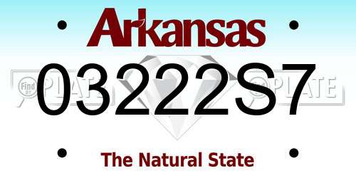 03222S7 Arkansas License Plate