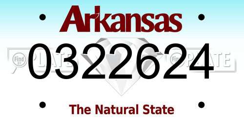0322624 Arkansas License Plate