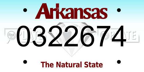 0322674 Arkansas License Plate