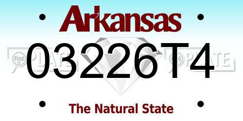 03226T4 Arkansas License Plate