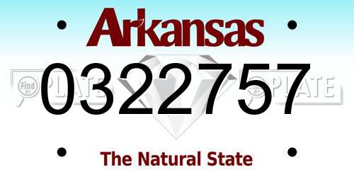 0322757 Arkansas License Plate