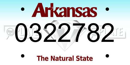 0322782 Arkansas License Plate