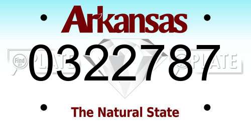 0322787 Arkansas License Plate