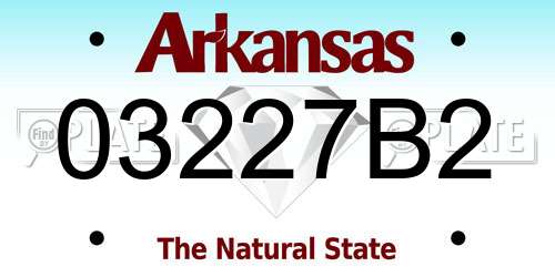 03227B2 Arkansas License Plate