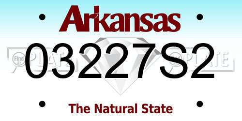 03227S2 Arkansas License Plate