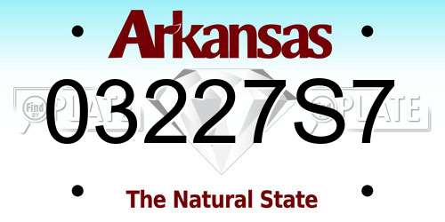 03227S7 Arkansas License Plate