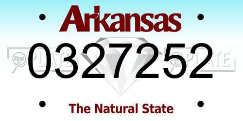 0327252 Arkansas License Plate