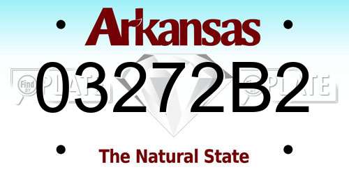 03272B2 Arkansas License Plate