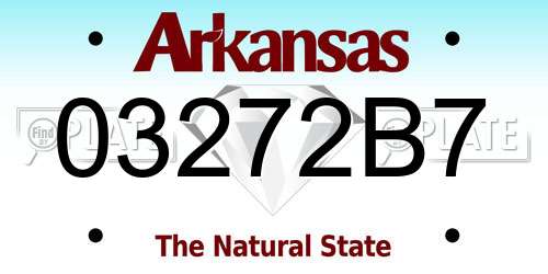 03272B7 Arkansas License Plate