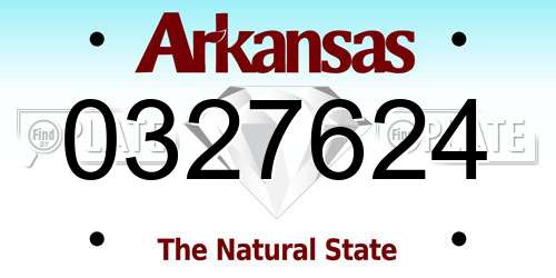 0327624 Arkansas License Plate