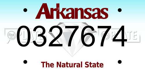 0327674 Arkansas License Plate