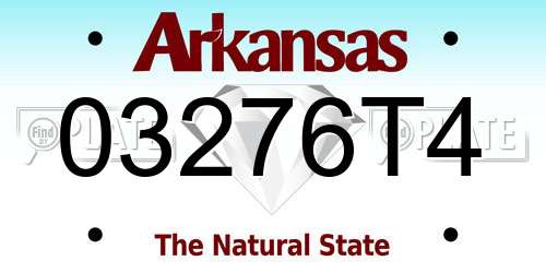 03276T4 Arkansas License Plate