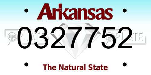 0327752 Arkansas License Plate