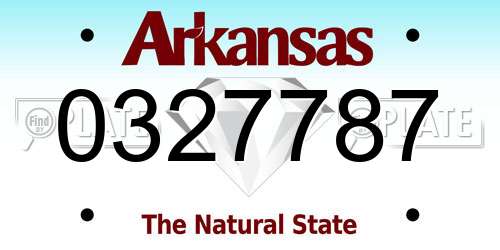 0327787 Arkansas License Plate