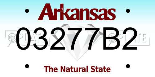 03277B2 Arkansas License Plate