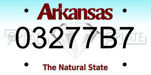 03277B7 Arkansas License Plate