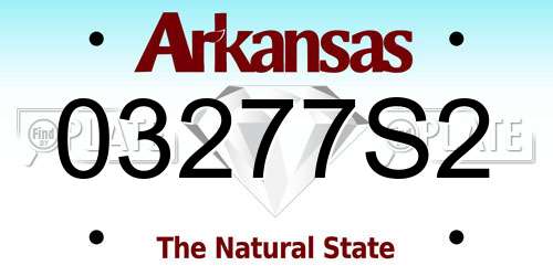 03277S2 Arkansas License Plate