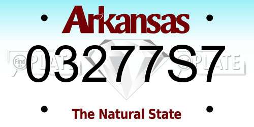 03277S7 Arkansas License Plate