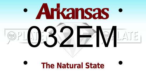 032EM Arkansas License Plate