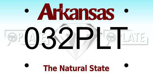 032PLT Arkansas License Plate