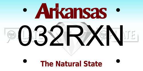 032RXN Arkansas License Plate