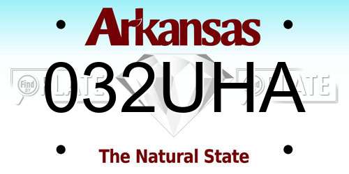 032UHA Arkansas License Plate