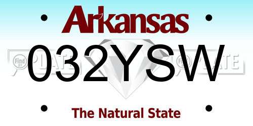 032YSW Arkansas License Plate