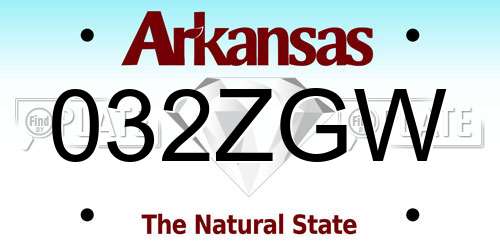 032ZGW Arkansas License Plate