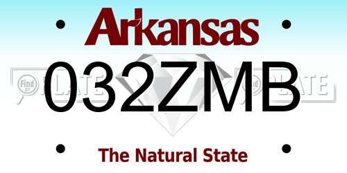 032ZMB Arkansas License Plate