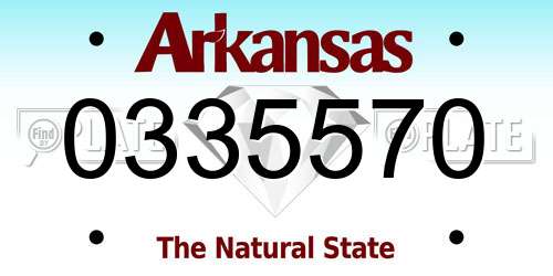 0335570 Arkansas License Plate