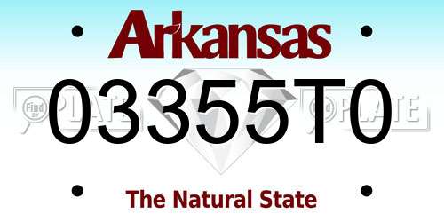 03355T0 Arkansas License Plate