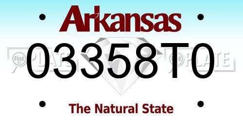 03358T0 Arkansas License Plate