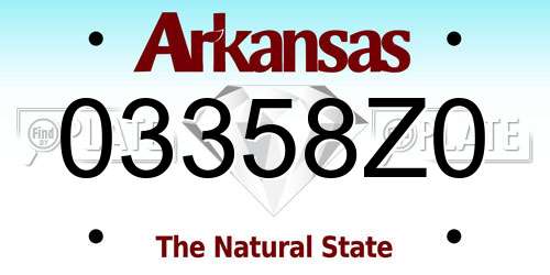 03358Z0 Arkansas License Plate