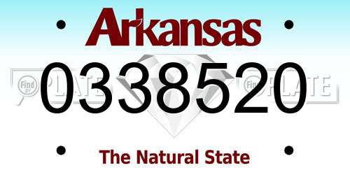 0338520 Arkansas License Plate
