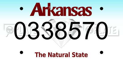 0338570 Arkansas License Plate