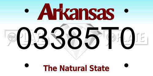 03385T0 Arkansas License Plate